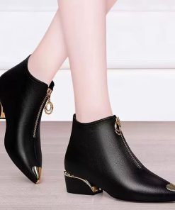 China Premium  Leather Quality Ladies boot 1+high hill