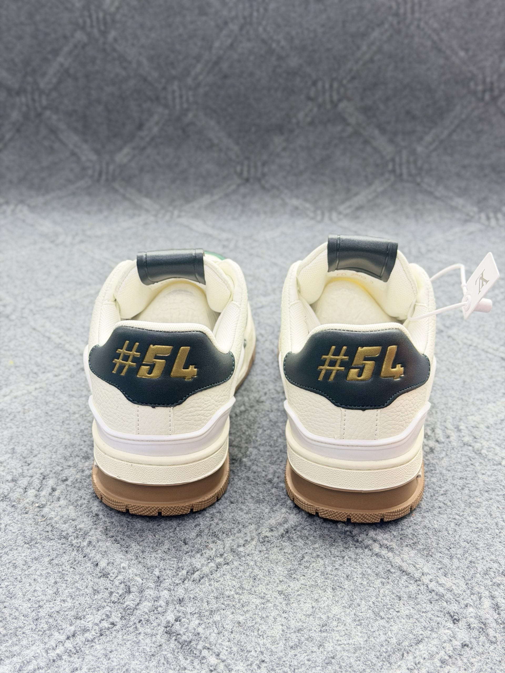 LV Trainer Sneaker - Cream & Forest Green Premium 1.1 - Image 3