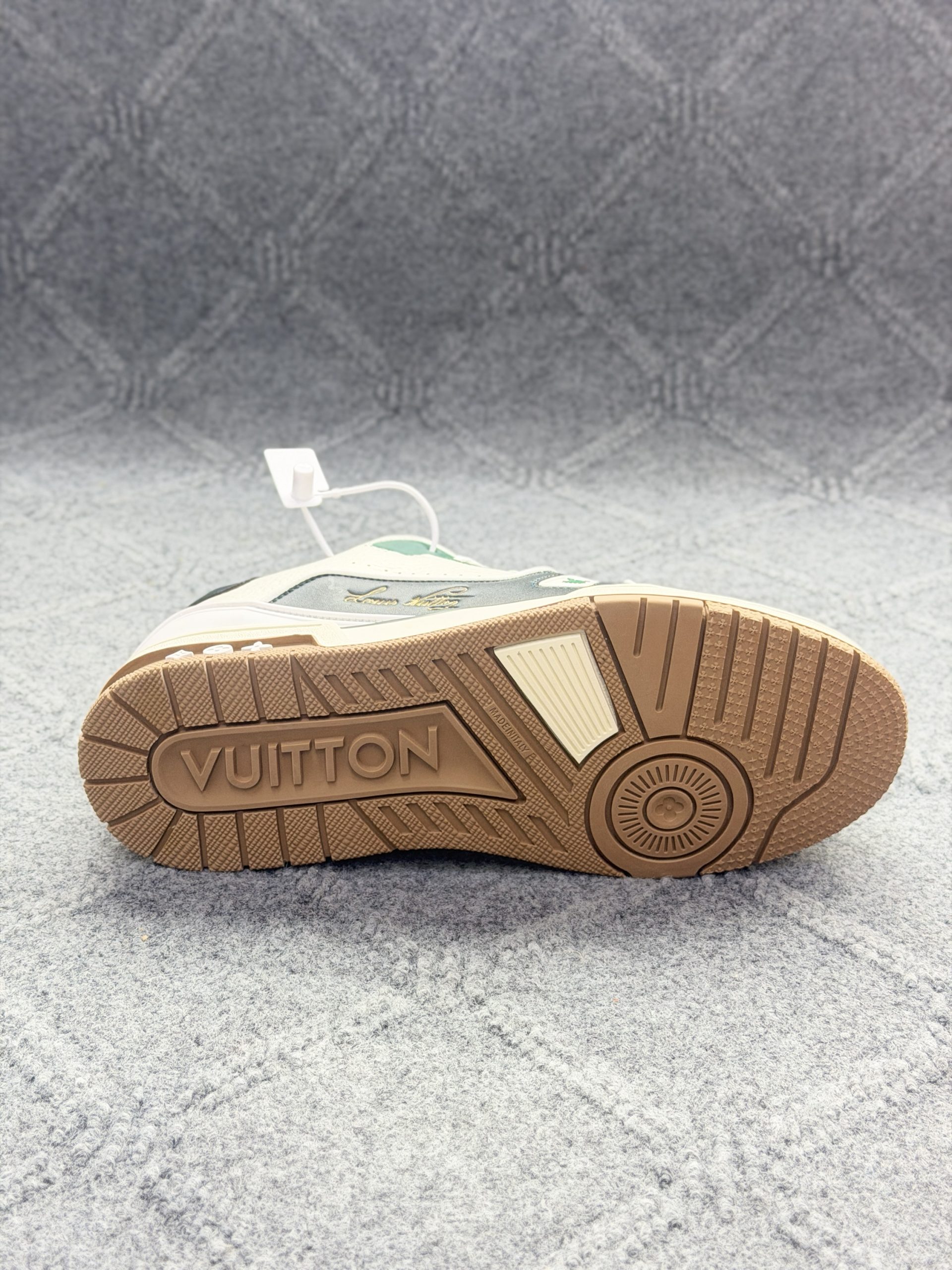 LV Trainer Sneaker - Cream & Forest Green Premium 1.1 - Image 4