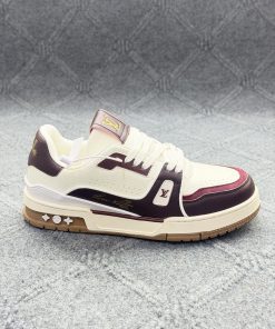LV Trainer Sneaker - Cream & Burgundy Premium Edition 1.1
