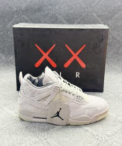 Alternative view of Air Jordan 4 Retro KAWS - Wolf Grey Premium Sneaker